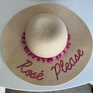 😍NWOT “ROSE' PLEASE" 😍PINK & TAN PACKABLE FLOPPY BEACH 🏖️ HAT 👒 FROM NORDSTROM!